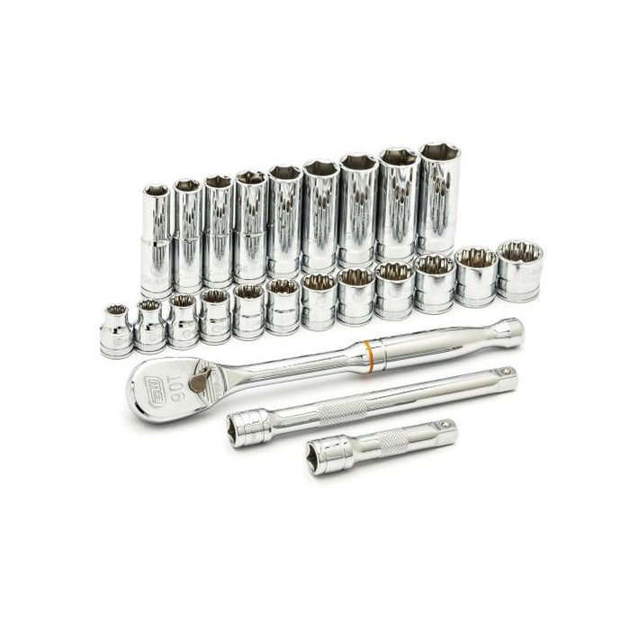 GEARWRENCH - 24 PIECE 3/8" DRIVE 6 & 12 POINT STANDARD AND DEEP METRIC MECHANICS TOOL SET - 80559