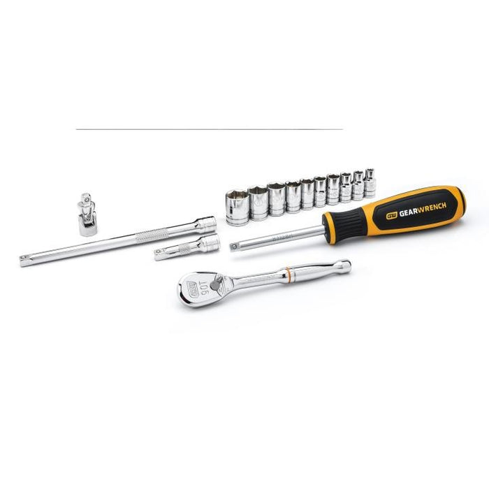 GEARWRENCH - 15 PIECE 1/4" DRIVE 6 POINT STANDARD SAE MECHANICS TOOL SET - 80650