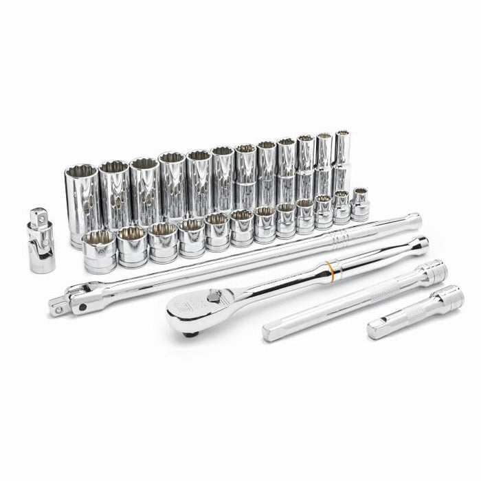 GEARWRENCH - 29 PIECE 3/8" DRIVE 12 POINT STANDARD AND DEEP METRIC MECHANICS TOOL SET - 80692