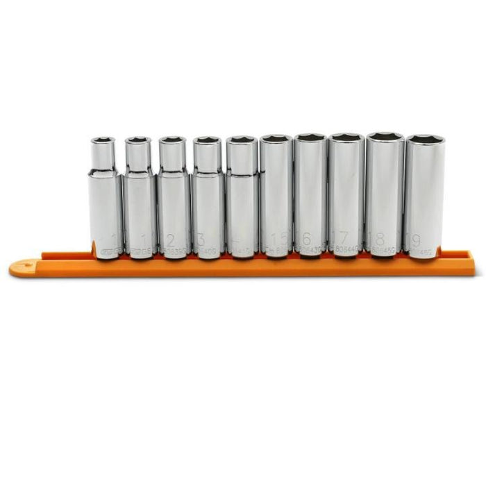 GEARWRENCH - 10 PIECE 1/2" DRIVE 6 POINT DEEP METRIC SOCKET SET - 80704