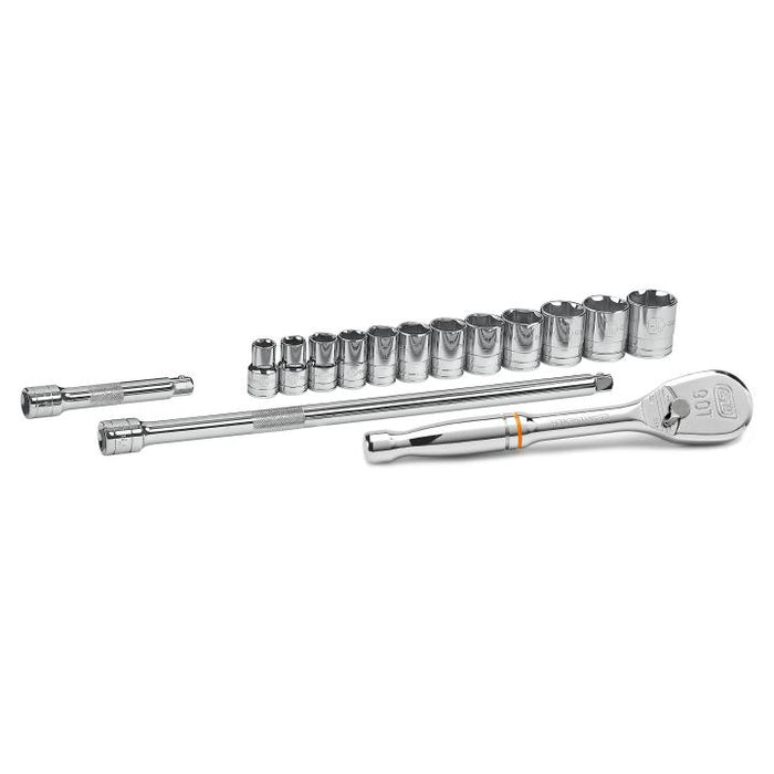 GEARWRENCH - 15 PIECE 1/2" DRIVE 6 POINT STANDARD SAE MECHANICS TOOL SET - 80706