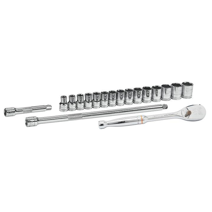 GEARWRENCH - 18 PIECE 1/2" DRIVE 6 POINT STANDARD METRIC MECHANICS TOOL SET - 80708