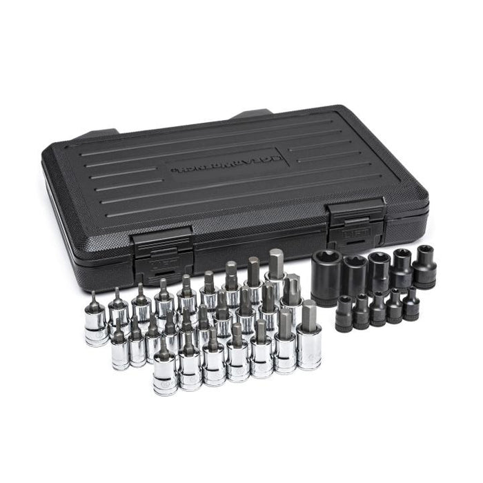 GEARWRENCH - 36 PIECE 1/4", 3/8" & 1/2" DRIVE STANDARD HEX, E-TORX® & TORX® BIT SAE/METRIC SOCKET SET - 80726