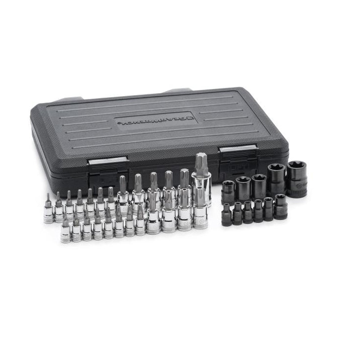 GEARWRENCH - 36 PIECE 1/4", 3/8" & 1/2" DRIVE TAMPER PROOF TORX®/E-TORX®/TORX® BIT SOCKET SET - 80728