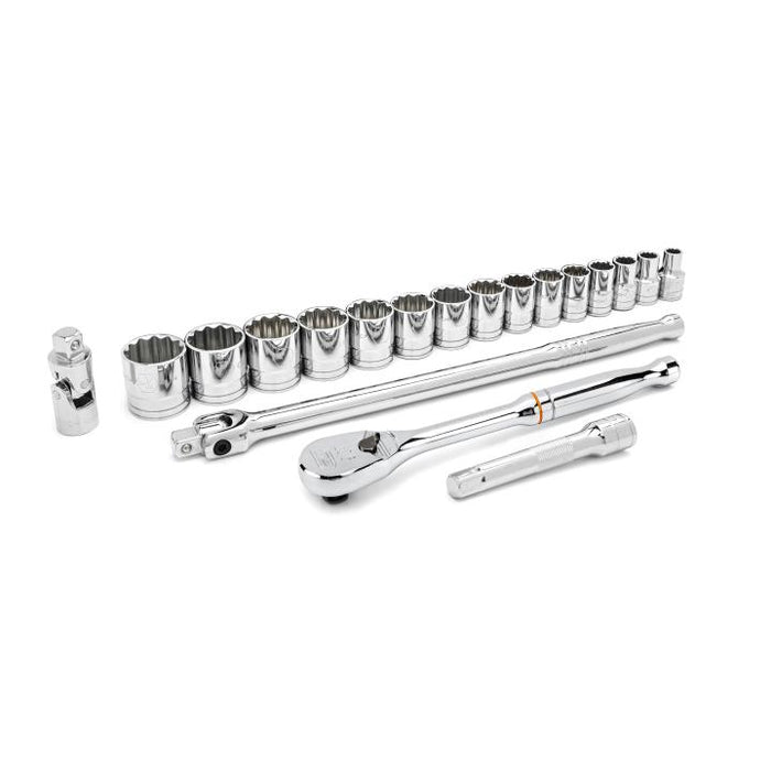 GEARWRENCH - 19 PIECE 1/2" DRIVE 12 POINT STANDARD SAE MECHANICS TOOL SET - 80792
