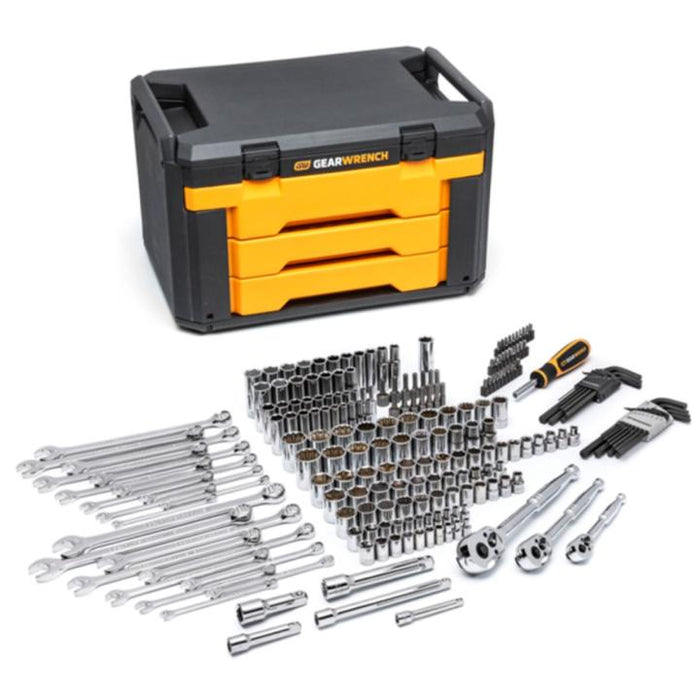 GEARWRENCH - 219 PIECE MECHANICS TOOL SET IN 3 DRAWER STORAGE BOX - 80940