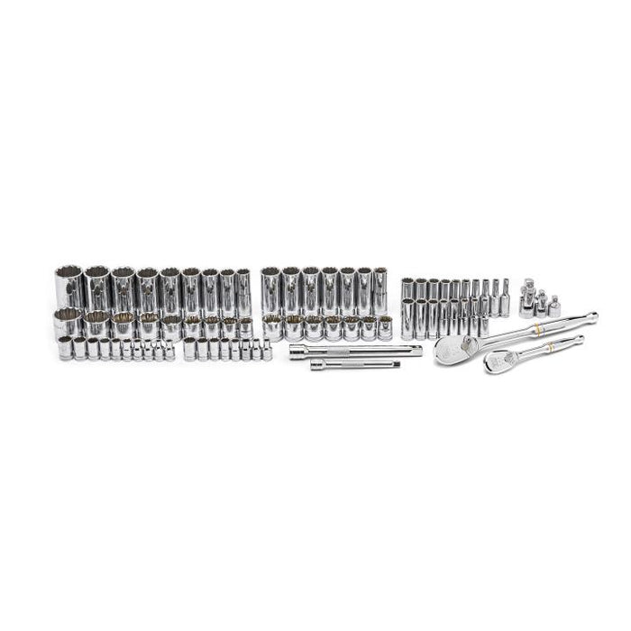 GEARWRENCH - 76 PIECE 1/4" & 3/8" DRIVE 12 POINT STANDARD AND DEEP SAE/METRIC MECHANICS TOOL SET - 80948