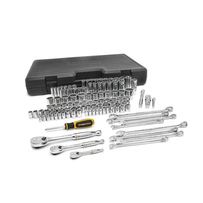 GEARWRENCH - 110 PIECE 1/4", 3/8" & 1/2" DRIVE 6 & 12 POINT STANDARD AND DEEP SAE/METRIC MECHANICS TOOL SET - 89058