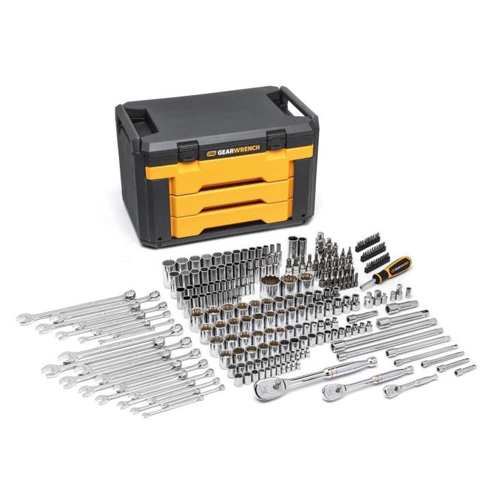 GEARWRENCH - 243 PIECE 12 POINT MECHANICS TOOL SET IN 3 DRAWER STORAGE BOX - 80972