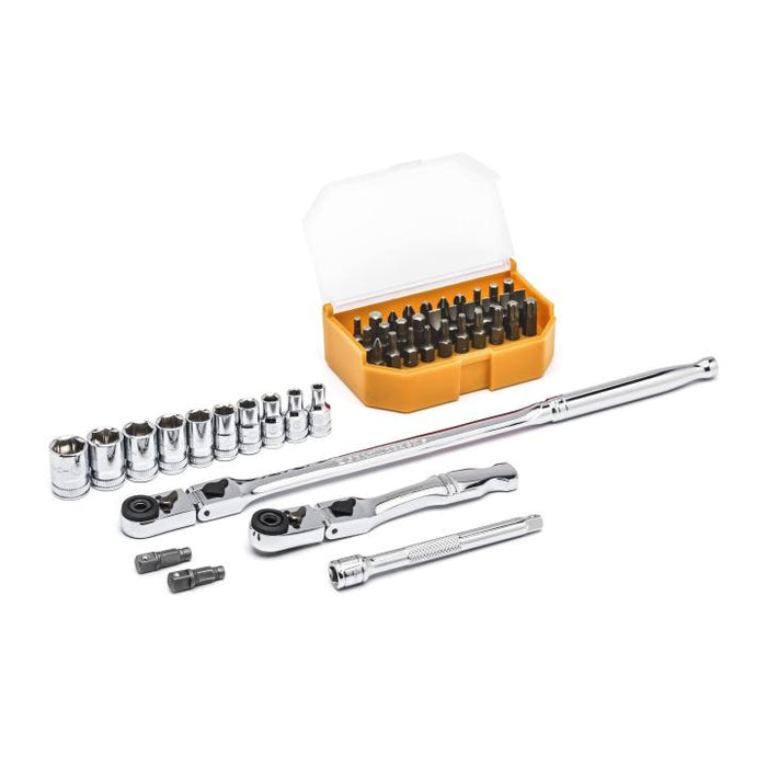 GEARWRENCH - 45 PIECE 1/4" DRIVE 6 POINT STANDARD METRIC SLIM HEAD MECHANICS TOOL SET - 81032