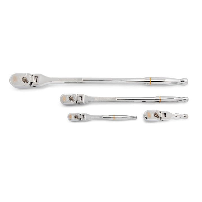 GEARWRENCH - 4 PIECE 1/4", 3/8" & 1/2" DRIVE 120XP™ FULL POLISH FLEX HANDLE TEARDROP RATCHET SET - 81230XP
