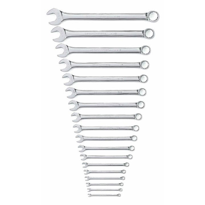 GEARWRENCH - 18 PIECE 12 POINT LONG PATTERN COMBINATION SAE WRENCH SET - 81917