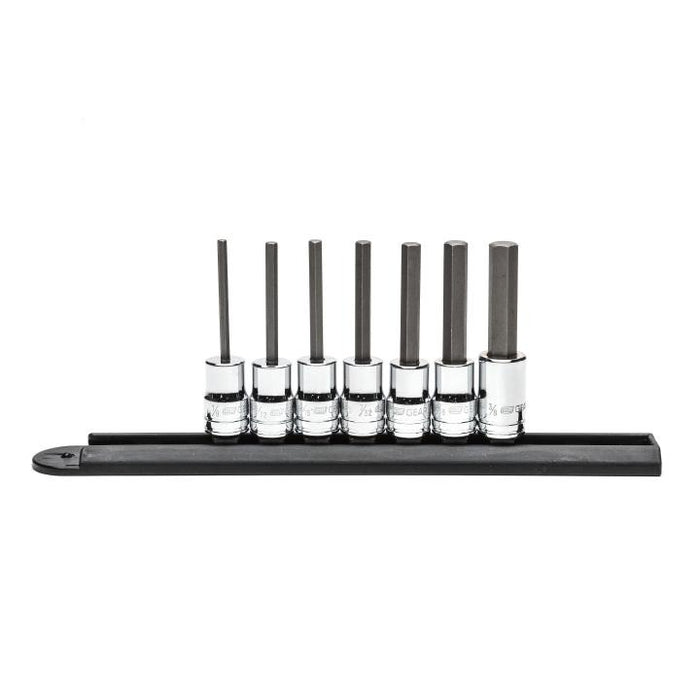 GEARWRENCH - 7 PIECE 3/8" DRIVE MID LENGTH HEX BIT SAE SOCKET SET - 82529