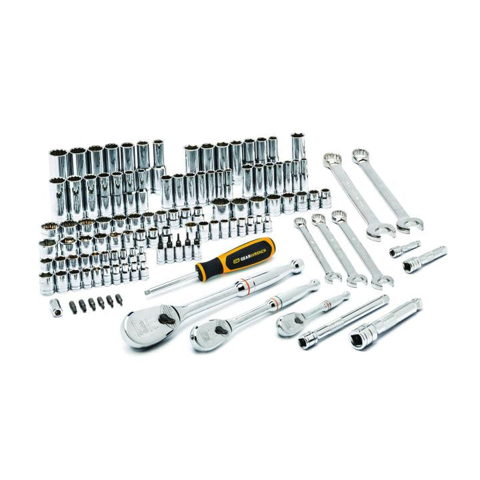 GEARWRENCH - 118 PIECE 1/4", 3/8" & 1/2" DRIVE 6 & 12 POINT STANDARD AND DEEP SAE/METRIC MECHANICS TOOL SET - 83001D