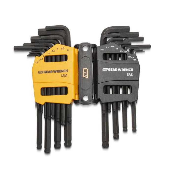 GEARWRENCH - 26 PIECE SAE/METRIC BALL END LONG ARM HEX KEY SET - 83505