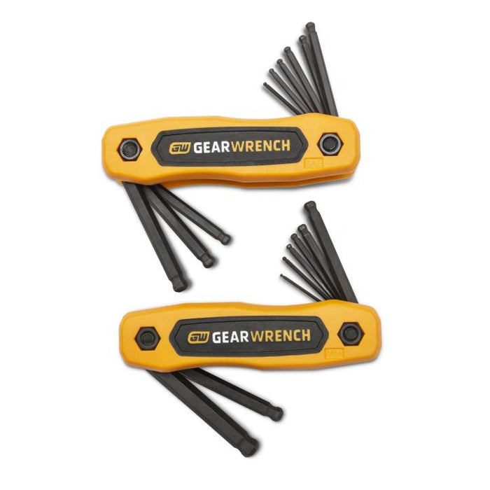 GEARWRENCH - 17 PIECE SAE/METRIC BALL END FOLDING HEX KEY SET - 83511