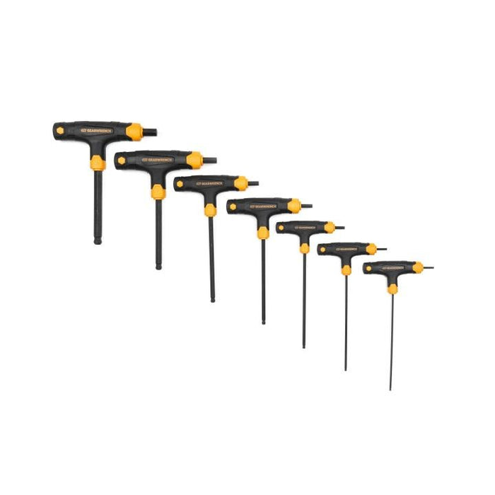 GEARWRENCH - 7 PIECE METRIC T-HANDLE BALL END HEX KEY SET - 83516