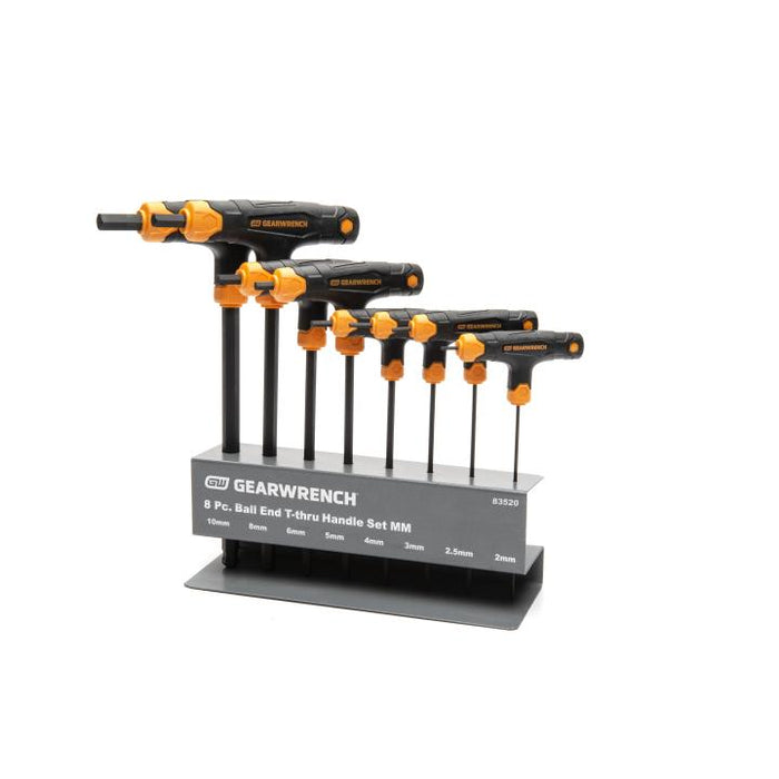 GEARWRENCH - 8 PIECE METRIC BALL END T-HANDLE HEX KEY SET - 83520