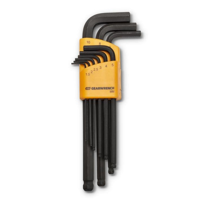 GEARWRENCH - 9 PIECE METRIC BALL END LONG ARM HEX KEY SET - 83521