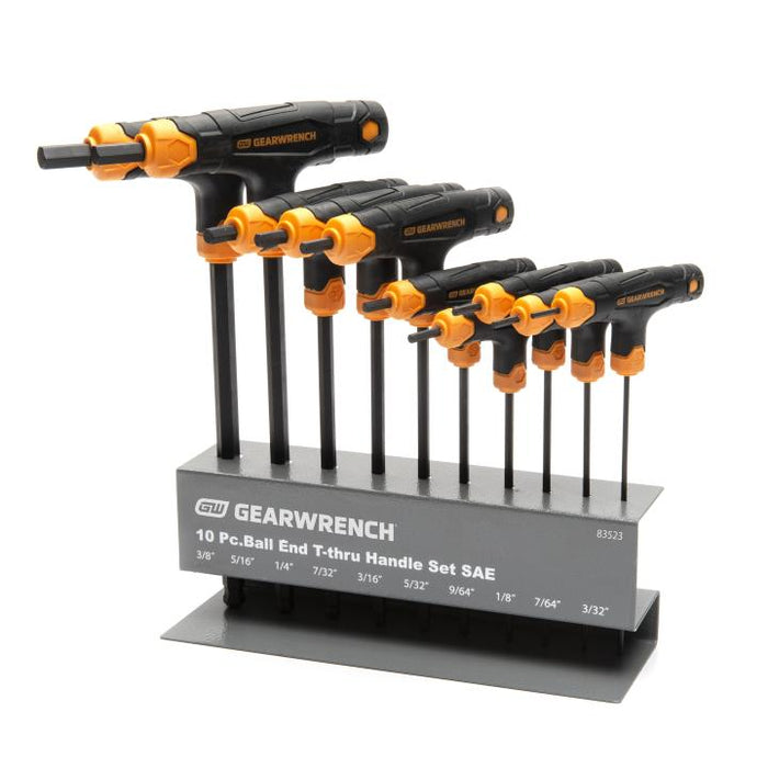 GEARWRENCH - 10 PIECE SAE BALL END T-HANDLE HEX KEY SET - 83523