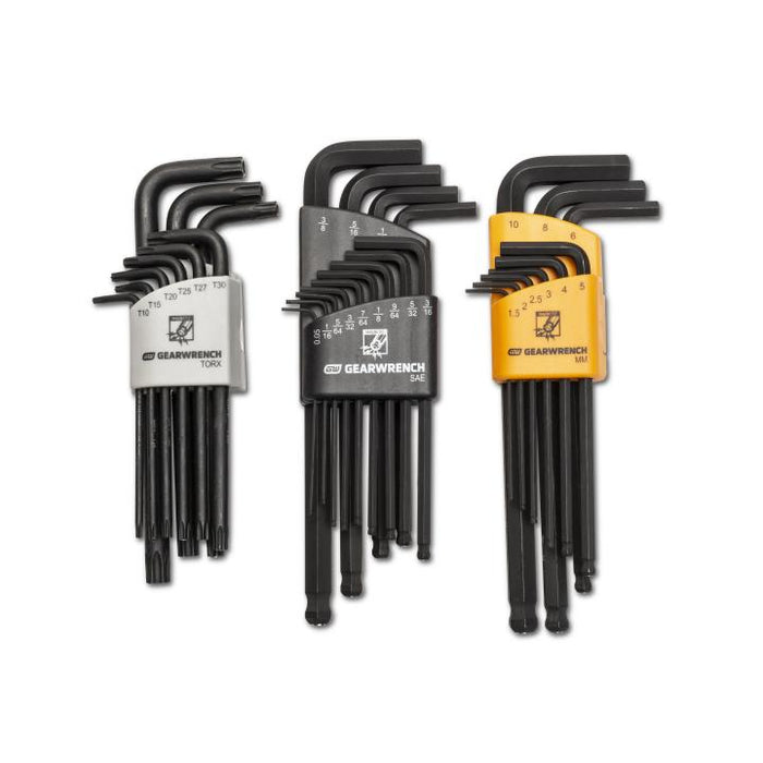 GEARWRENCH - 31 PIECE MAGNETIC LONG BALL END SAE/METRIC/TORX® HEX KEY SET - 83527