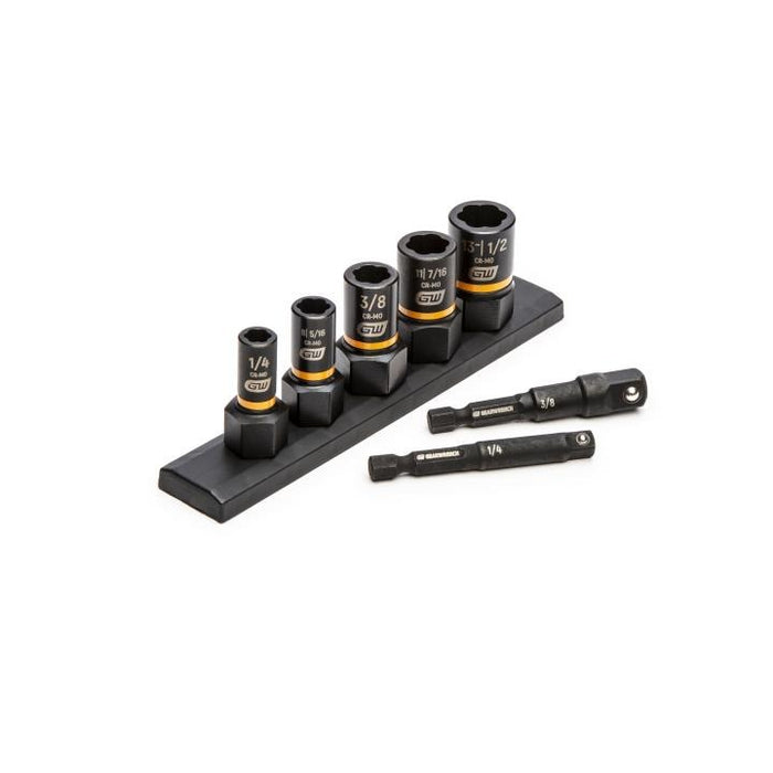 GEARWRENCH - 7 PIECE 1/4" & 3/8" DRIVE SAE BOLT BITER™ IMPACT EXTRACTION SOCKET SET - 83911