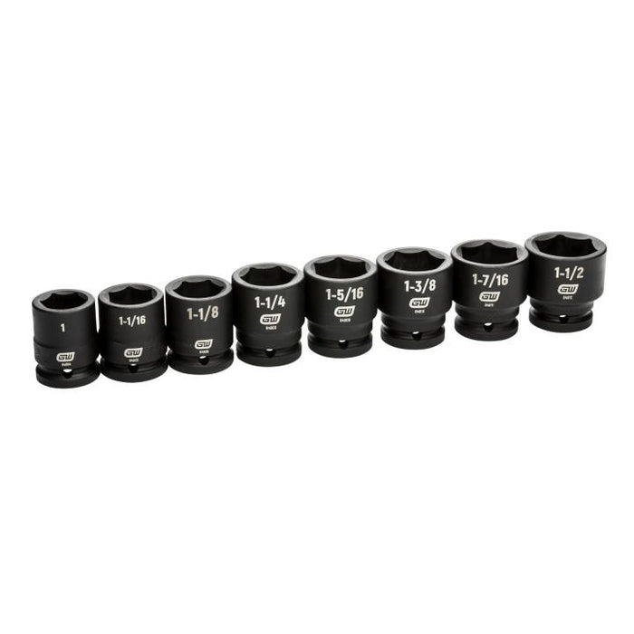 GEARWRENCH - 8 PIECE 3/4" DRIVE 6 POINT SAE IMPACT SOCKET SET - 84034