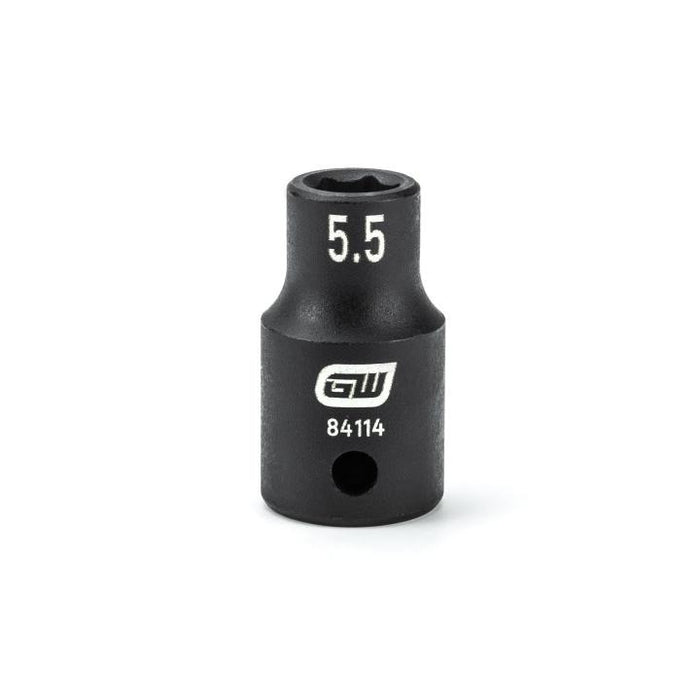 GEARWRENCH - 1/4" DRIVE 6 POINT STANDARD IMPACT METRIC SOCKET 5.5MM - 84114