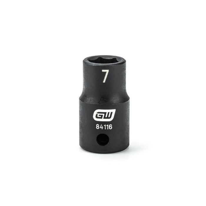 GEARWRENCH - 1/4" DRIVE 6 POINT STANDARD IMPACT METRIC SOCKET 7MM - 84116