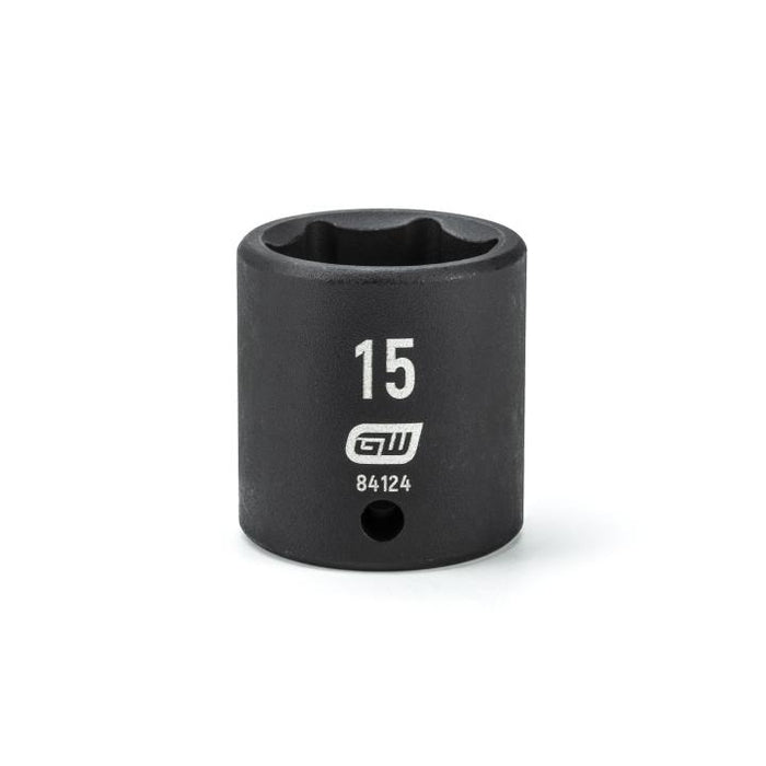 GEARWRENCH - 1/4" DRIVE 6 POINT STANDARD IMPACT METRIC SOCKET 15MM - 84124