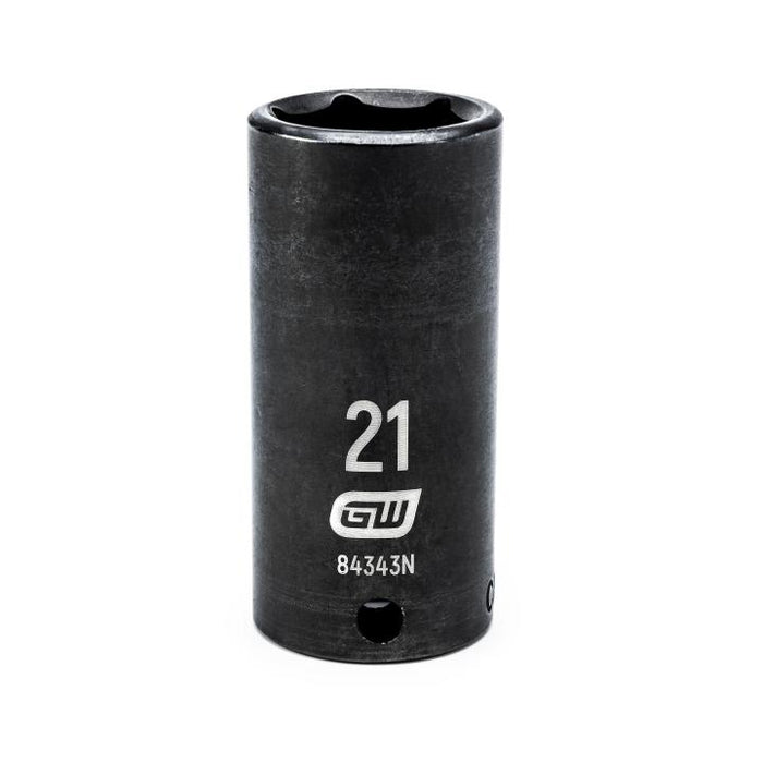 GEARWRENCH - 3/8" DRIVE 6 POINT DEEP IMPACT METRIC SOCKET 21MM - 84343N