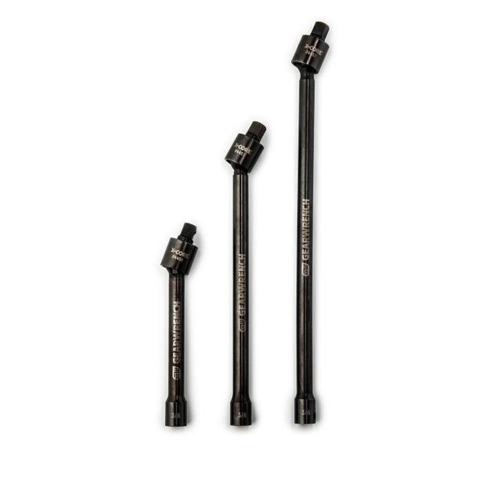 GEARWRENCH - 3 PIECE 3/8" DRIVE X-CORE™ PINLESS UNIVERSAL JOINT IMPACT EXTENSION SET 6", 9" & 12" - 84453