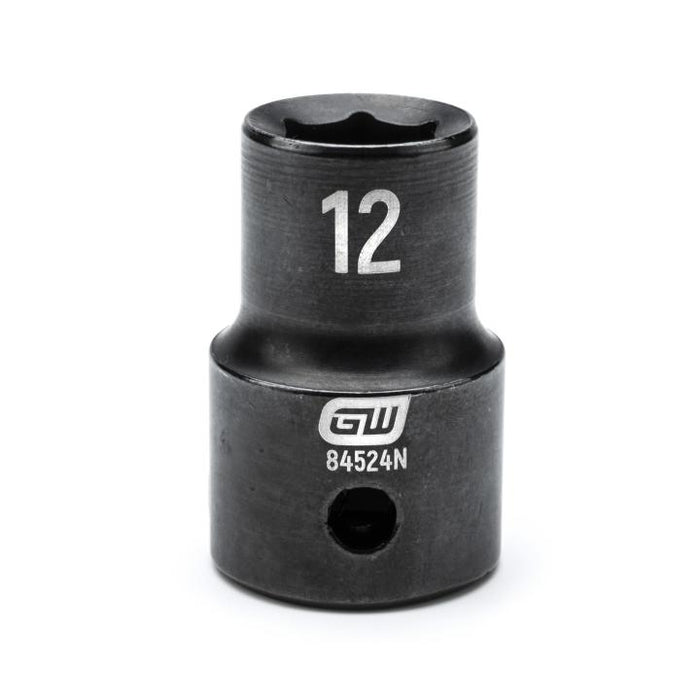 GEARWRENCH - 1/2" DRIVE 6 POINT STANDARD IMPACT METRIC SOCKET 12MM - 84524N