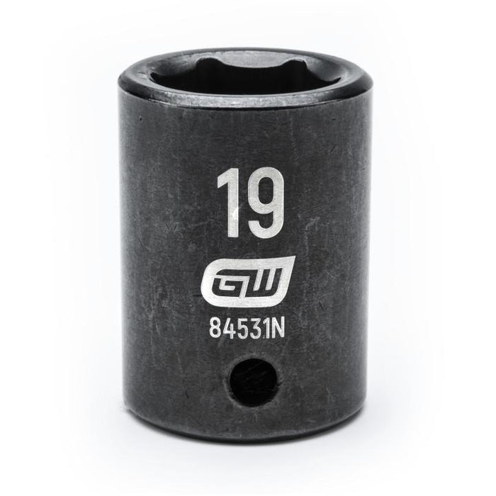 GEARWRENCH - 1/2" DRIVE 6 POINT STANDARD IMPACT METRIC SOCKET 19MM - 84531N