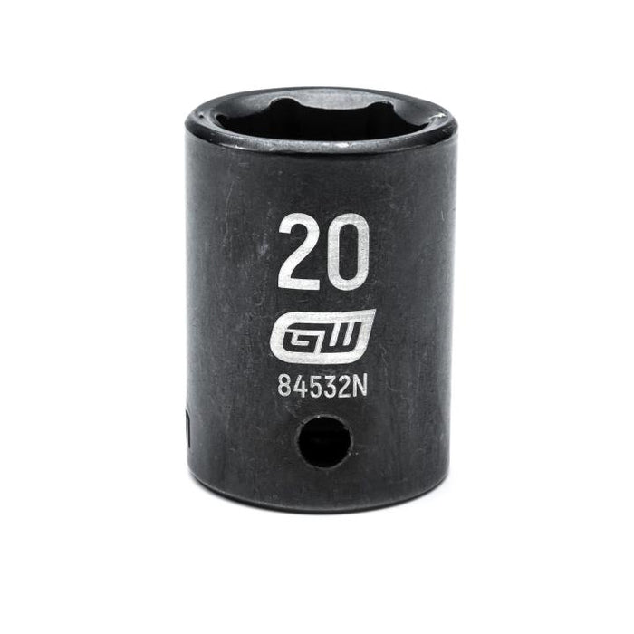 GEARWRENCH - 1/2" DRIVE 6 POINT STANDARD IMPACT METRIC SOCKET 20MM - 84532N