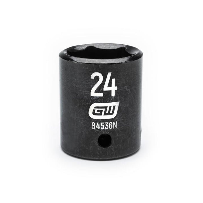 GEARWRENCH - 1/2" DRIVE 6 POINT STANDARD IMPACT METRIC SOCKET 24MM - 84536N
