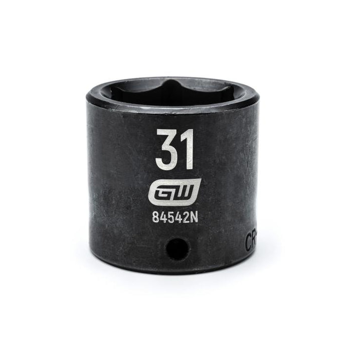 GEARWRENCH - 1/2" DRIVE 6 POINT STANDARD IMPACT METRIC SOCKET 31MM - 84542N