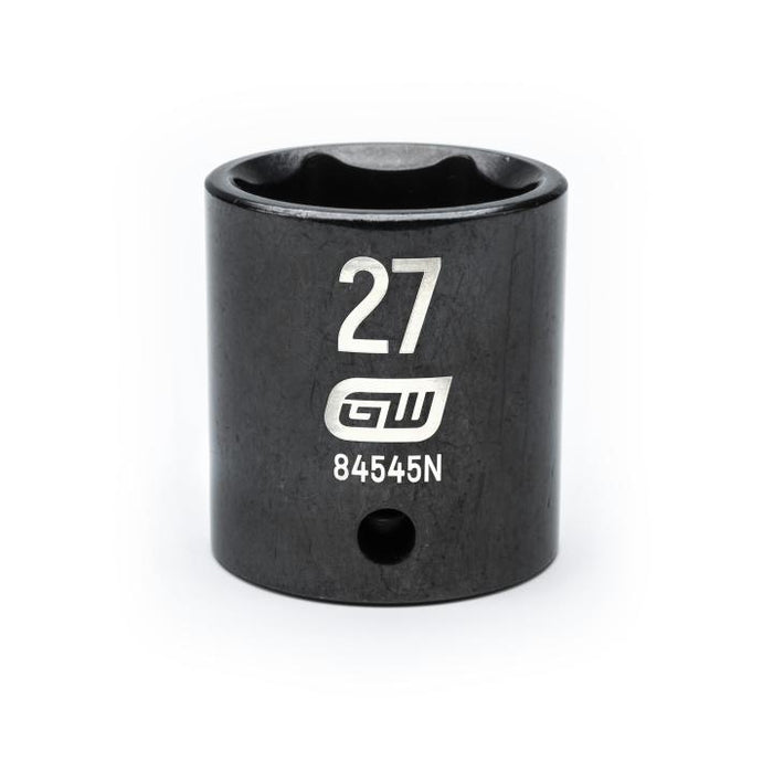 GEARWRENCH - 1/2" DRIVE 6 POINT STANDARD IMPACT METRIC SOCKET 27MM - 84545N