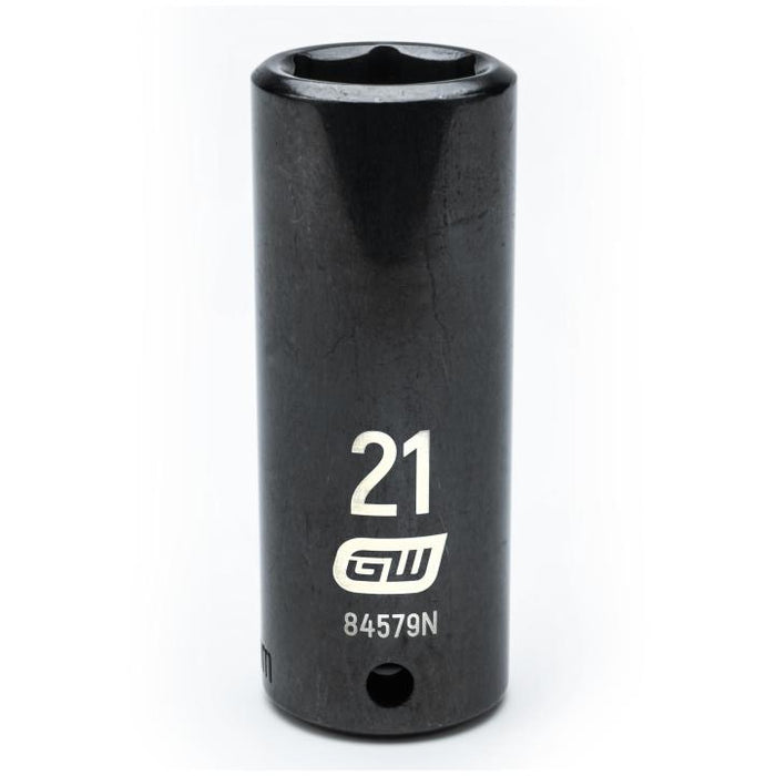 GEARWRENCH - 1/2" DRIVE 6 POINT DEEP IMPACT METRIC SOCKET 21MM - 84579N