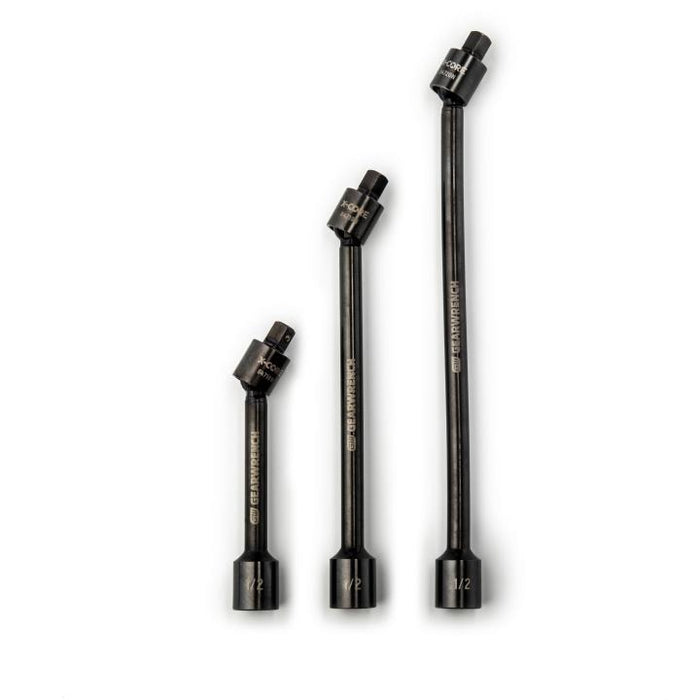 GEARWRENCH - 3 PIECE 1/2" DRIVE X-CORE™ PINLESS UNIVERSAL JOINT IMPACT EXTENSION SET 6", 9" & 12" - 84721N