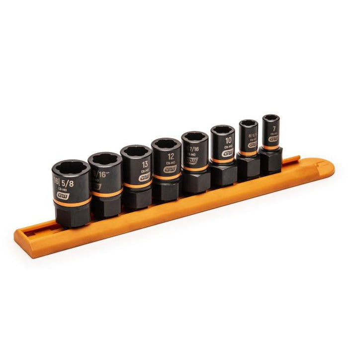 GEARWRENCH - 8 PIECE 1/4" & 3/8" DRIVE BOLT BITER™ IMPACT EXTRACTION SOCKET SET - 84782