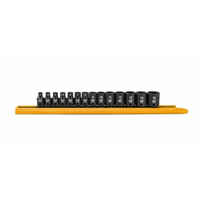 GEARWRENCH - 14 PIECE 1/4" DRIVE 6 POINT STANDARD IMPACT METRIC SOCKET SET - 84907