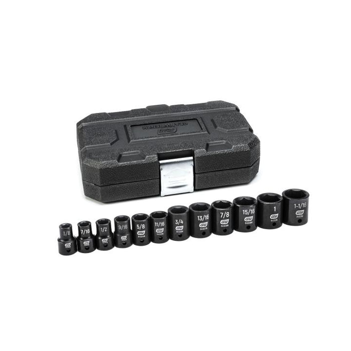 GEARWRENCH - 12 PIECE 1/2" DRIVE 6 POINT STANDARD IMPACT SAE SOCKET SET - 84931N