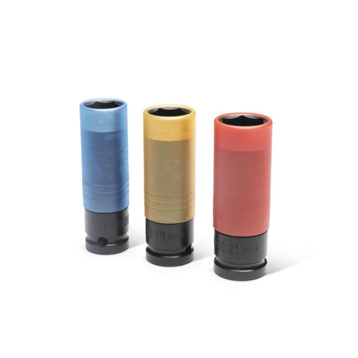 GEARWRENCH - 3 PIECE 1/2" DRIVE HIGH-STRENGTH WHEEL PROTECTOR IMPACT METRIC SOCKET SET - 84946