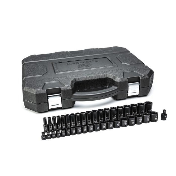 GEARWRENCH - 39 PIECE 1/2" DRIVE 6 POINT STANDARD AND DEEP IMPACT SAE SOCKET SET - 84947N