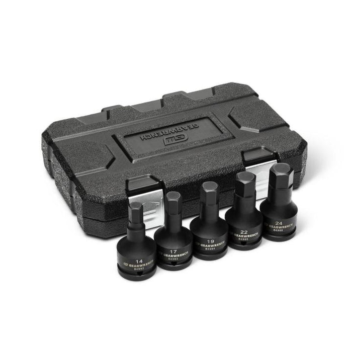GEARWRENCH - 5 PIECE 3/4" DRIVE METRIC IMPACT HEX BIT SOCKET SET WITH BLOW MOLD CASE - 84968-06
