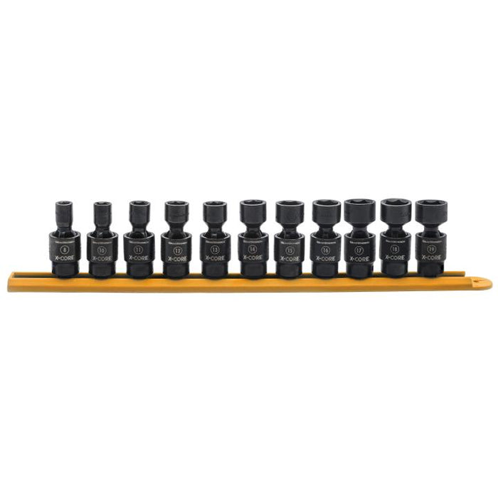 GEARWRENCH - 11 PIECE 3/8" DRIVE 6 POINT STANDARD X-CORE™ PINLESS UNIVERSAL IMPACT METRIC SOCKET SET - 84975
