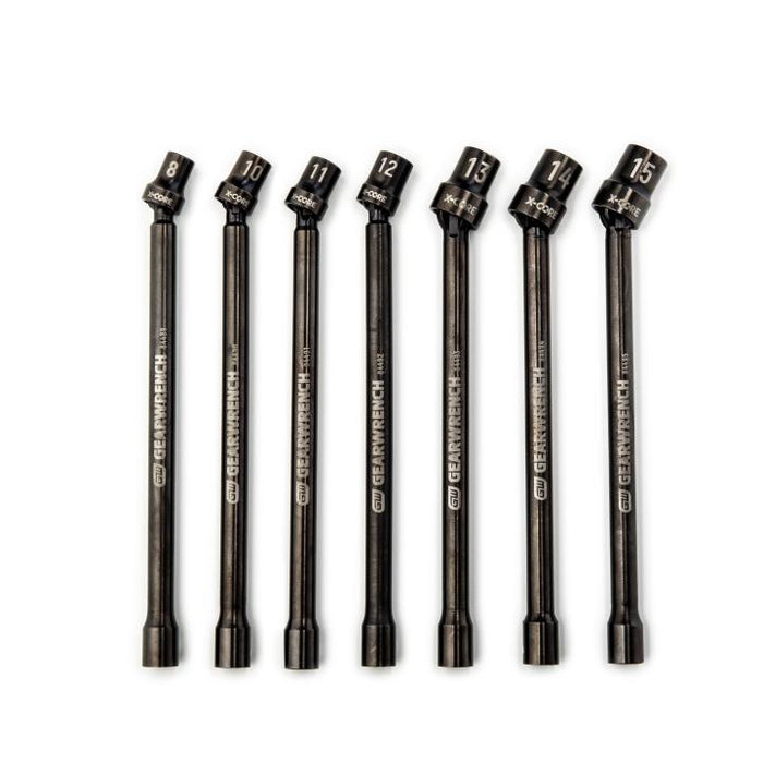 GEARWRENCH - 7 PIECE 3/8" DRIVE 6 POINT X-CORE™ PINLESS UNIVERSAL IMPACT METRIC EXTENSION SOCKET SET - 84980
