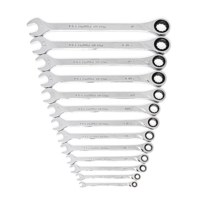 GEARWRENCH - 13 PIECE 72-TOOTH 12 POINT XL RATCHETING COMBINATION SAE WRENCH SET - 85199