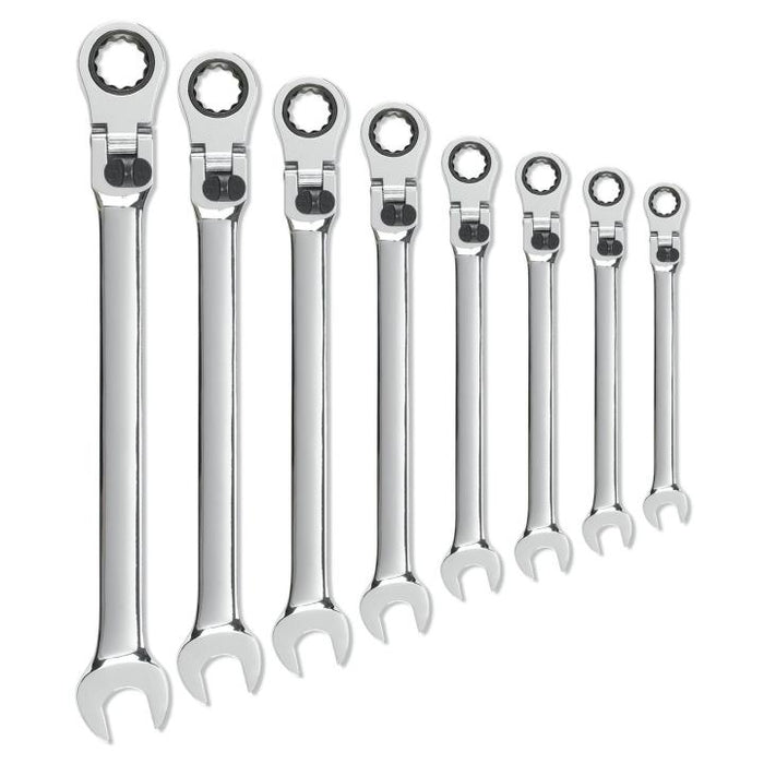 GEARWRENCH - 8 PIECE 72-TOOTH 12 POINT XL LOCKING FLEX HEAD RATCHETING COMBINATION SAE WRENCH SET - 85798